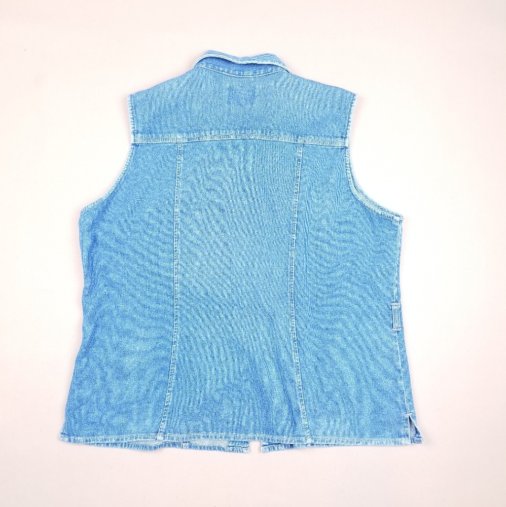 VTG Y2K 00's Woolrich Light Wash Denim Jean's Vest - Picture 3 of 6